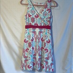 Pink Sleeveless V-Neck A-Line Sundress